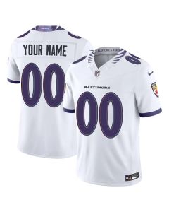 Men's Baltimore Ravens Nike White Vapor F.U.S.E. Sewn Down Limited Custom Jersey (White)