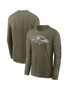 Men's Baltimore Ravens Olive 2022 Salute to Service Long Sleeve T-Shirt