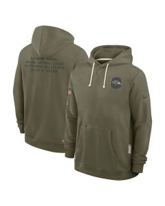 Men's Baltimore Ravens Olive 2025 Salute to Service Pullover Hoodie (Olive)