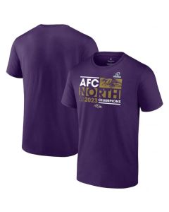 Men's Baltimore Ravens Purple 2023 AFC North Division Champions Conquer T-Shirt