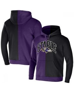 Men's Baltimore Ravens Purple/Black Split Logo Pullover Hoodie