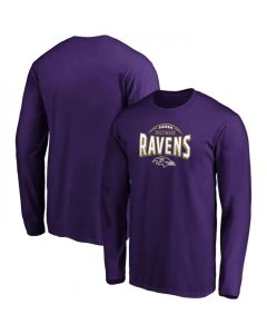 Men's Baltimore Ravens Purple Clamp Down Long Sleeve T-Shirt