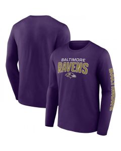 Men's Baltimore Ravens Purple Go the Distance Long Sleeve T-Shirt