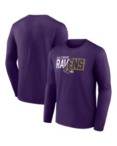Men's Baltimore Ravens Purple One Two Long Sleeve T-Shirt