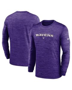 Men's Baltimore Ravens Purple Sideline Team Velocity Performance Long Sleeve T-Shirt