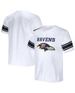 Men's Baltimore Ravens White x Darius Rucker Collection Football Striped T-Shirt