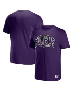 Men's Baltimore Ravens x Staple Purple Logo Lockup T-Shirt