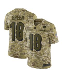 Men's Bengals #18 A.J. Green 2018 Camo Salute to Service Limited Stitched NFL Jersey