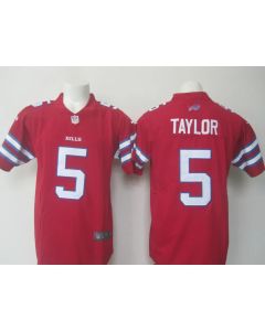 Men's Bills #5 Tyrod Taylor Red Limited Rush Stitched NFL Jersey