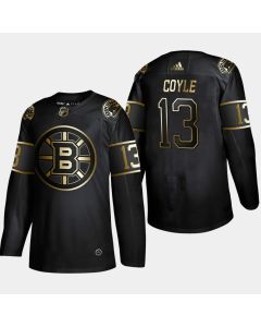 Men's Boston Bruins #13 Charlie Coyle Black Golden Edition Stitched NHL Jersey