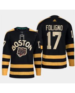 Men's Boston Bruins #17 Nick Foligno Black Classic Primegreen Stitched Jersey