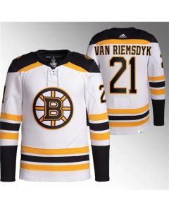 Men's Boston Bruins #21 James van Riemsdyk White Stitched Jersey