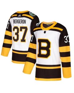 Men's Boston Bruins #37 Patrice Bergero White 2019 Classic Stitched NHL Jersey