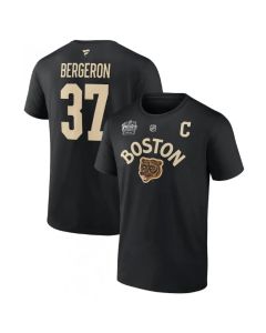 Men's Boston Bruins #37 Patrice Bergeron Black 2023 Winter Classic T-Shirt