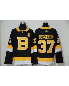 Men's Boston Bruins #37 Patrice Bergeron Black Alternate 2019 Stitched NHL Jersey