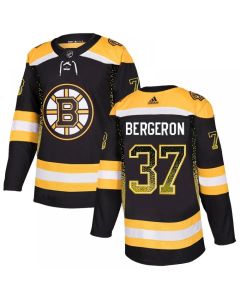 Men's Boston Bruins #37 Patrice Bergeron Black Drift Fashion Stitched NHL Jersey