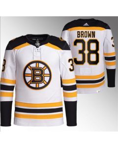 Men's Boston Bruins #38 Patrick Brown White Stitched Jersey