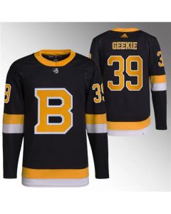 Men's Boston Bruins #39 Morgan Geekie Black Home Stitched Jersey