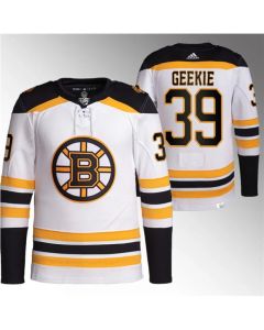 Men's Boston Bruins #39 Morgan Geekie White Stitched Jersey