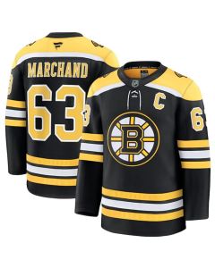 Men's Boston Bruins #63 Brad Marchand Black 2024-25 Home Stitched Hockey Jersey