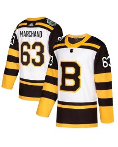 Men's Boston Bruins #63 Brad Marchand White 2019 Classic Stitched NHL Jersey