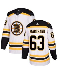 Men's Boston Bruins #63 Brad Marchand White Stitched NHL Jersey