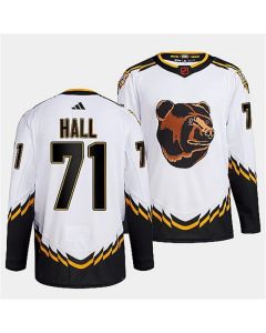 Men's Boston Bruins #71 Taylor Hall White 2022-23 Reverse Retro Stitched Jersey