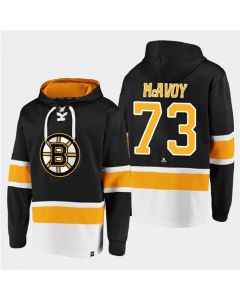 Men's Boston Bruins #73 Charlie McAvoy Black All Stitched Sweatshirt Hoodie
