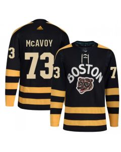Men's Boston Bruins #73 Charlie McAvoy Black Classic Primegreen Stitched Jersey