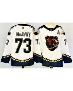 Men's Boston Bruins #73 Charlie McAvoy White 2024-25 With A Patch Reverse Retro Home Stitched Hockey Jersey