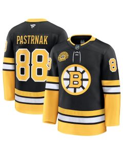 Men's Boston Bruins #88 David Pastrnak Black 100th Anniversary Stitched Hockey Jersey