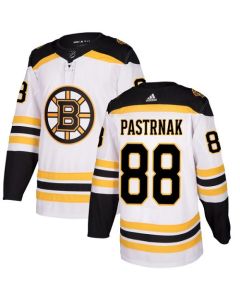 Men's Boston Bruins #88 David Pastrnak White Stitched NHL Jersey