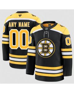 Men's Boston Bruins Active Player Custom Black 2024-25 Home Stitched Hockey Jersey (Black)