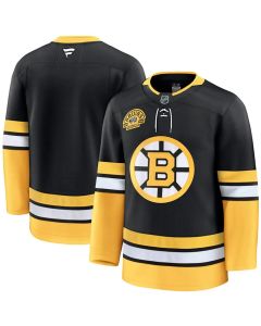 Men's Boston Bruins Blank Black 100th Anniversary Stitched Hockey Jersey