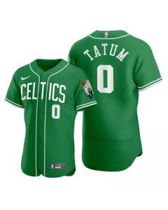 Men's Boston Celtics #0 Jayson Tatum 2020 Green NBA X MLB Crossover Edition Stitched Jersey