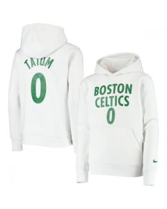 Men's Boston Celtics #0 Jayson Tatum 2021 White Pullover Hoodie