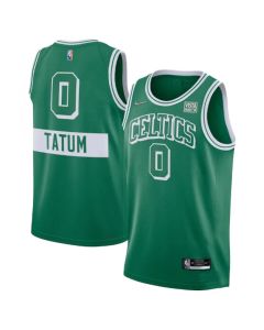 Men's Boston Celtics #0 Jayson Tatum 75th Anniversary 2021 Green Stitched Basketball Jersey