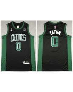 Men's Boston Celtics #0 Jayson Tatum 75th Anniversary Black Stitched Basketball Jersey