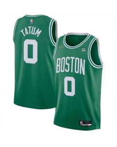 Men's Boston Celtics #0 Jayson Tatum 75th Anniversary Green Stitched Basketball Jersey