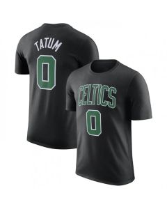 Men's Boston Celtics #0 Jayson Tatum Black 2022/23 Statement Edition Name & Number T-Shirt
