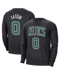 Men's Boston Celtics #0 Jayson Tatum Black Long Sleeve T-Shirt