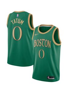 Men's Boston Celtics #0 Jayson Tatum Green City Edition Stitched NBA Jersey