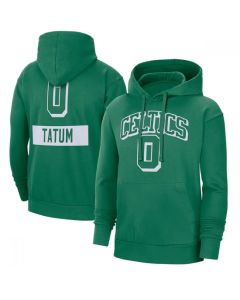 Men's Boston Celtics #0 Jayson Tatum Green Pullover Hoodie