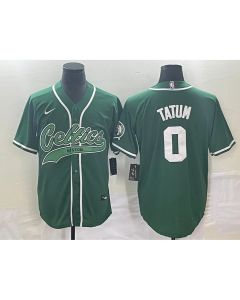 Men's Boston Celtics #0 Jayson Tatum Green Stitched Baseball Jersey (Green)