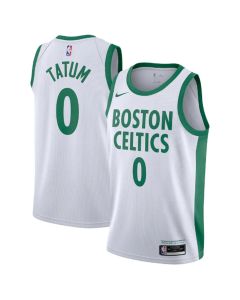 Men's Boston Celtics #0 Jayson Tatum White 2020/21 Swingman Stitched Basketball Jersey