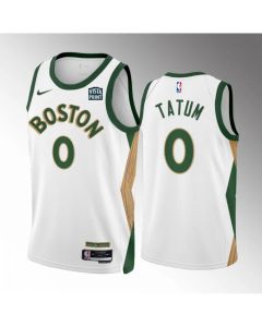 Men's Boston Celtics #0 Jayson Tatum White 2023/24 City Edition Stitched Basketball Jersey