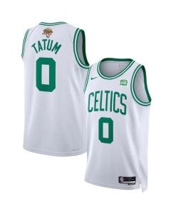 Men's Boston Celtics #0 Jayson Tatum White 2024 Finals Association Edition Stitched Basketball Jersey