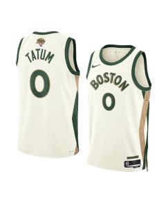 Men's Boston Celtics #0 Jayson Tatum White 2024 Finals City Edition Stitched Basketball Jersey