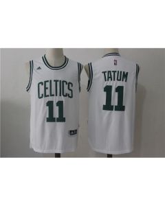 Men's Boston Celtics #11 Jayson Tatum White Stitched NBA Jersey