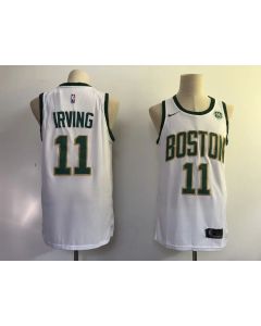 Men's Boston Celtics #11 Kyrie Irving White 2018/19 City Edition Swingman Stitched NBA Jersey